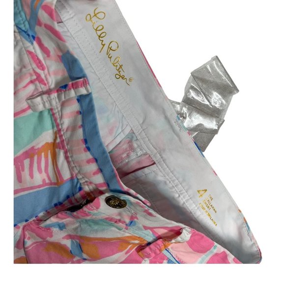 Lilly Pulitzer Multicolor Callahan Leaf Print Midi Shorts Size 4 - Picture 3 of 8